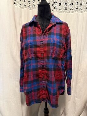Levi's Red and Blue Plaid Flannel Shirt